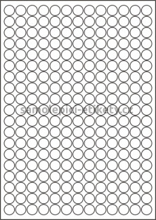 Etikety PRINT kruh 14 mm (100xA4) - bílá matná polyetylenová folie 105 g/m2