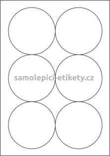 Etikety PRINT kruh 95 mm (100xA4) - bílá matná polyetylenová folie 105 g/m2