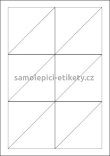 Etikety PRINT 90x90 mm, trojúhelník (100xA4) - bílá matná polyetylenová folie 105 g/m2