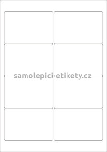 Etikety PRINT 96x63,5 mm (100xA4) - stříbrná matná polyesterová folie