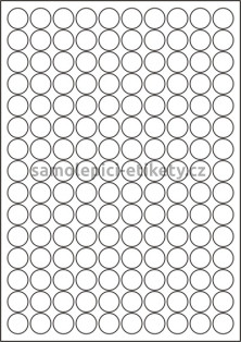 Etikety PRINT kruh 18 mm (100xA4) - stříbrná matná polyesterová folie