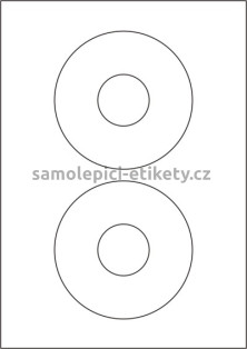 Etikety PRINT CD 118/44 mm (100xA4) - stříbrná matná polyesterová folie