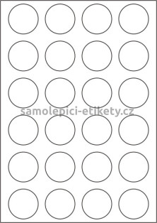 Etikety PRINT kruh 40 mm (50xA4) - transparentní lesklá polyesterová inkjet folie