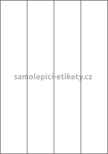 Etikety PRINT 52,5x297 mm (1000xA4) - bílý metalický papír