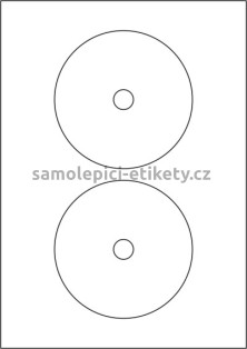 Etikety PRINT CD 118/18 mm (100xA4) - bílý metalický papír