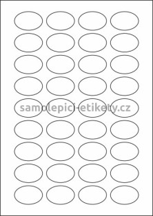 Etikety PRINT elipsa 38,6x25,6 mm (100xA4) - průsvitný papír
