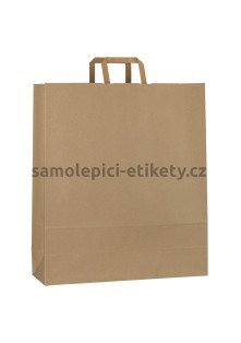 Papírová taška 44x14x50 cm s plochými papírovými držadly, přírodní, recyklovaný papír