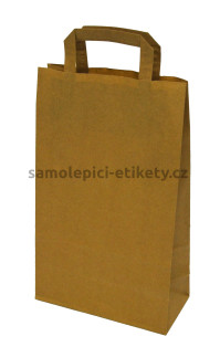 Papírová taška 22x10x36 cm s plochými papírovými držadly, přírodní