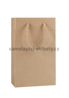 Papírová taška 16x8x25 cm s bavlněnými držadly, přírodní