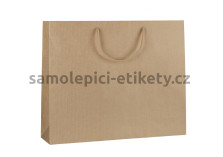 Papírová taška 54x14x44,5 cm s bavlněnými držadly, přírodní