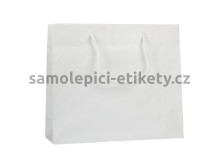 Papírová taška 32x10x27,5 cm s bavlněnými držadly, bílá