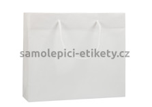 Papírová taška 38x13x31 cm s bavlněnými držadly, bílá