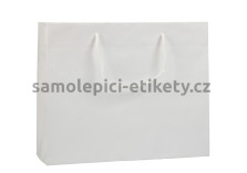 Papírová taška 54x14x44,5 cm s bavlněnými držadly, bílá
