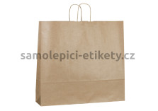 Papírová taška 54x14x50 cm s kroucenými papírovými držadly, přírodní rýhovaná