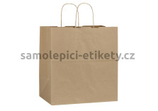Papírová taška 32x19x34 cm s kroucenými papírovými držadly, přírodní, recyklovaný papír