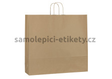 Papírová taška 54x14x50 cm s kroucenými papírovými držadly, přírodní, recyklovaný papír
