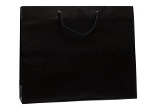 Papírová taška 54x14x44,5 cm s bavlněnými držadly, černá lesklá