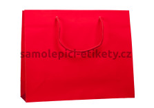 Papírová taška 42x13x37 cm s bavlněnými držadly, červená lesklá