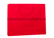 Papírová taška 54x14x44,5 cm s bavlněnými držadly, červená lesklá