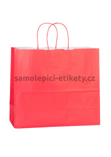 Papírová taška 32x13x28 cm s kroucenými papírovými držadly, červená