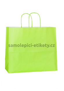 Papírová taška 32x13x28 cm s kroucenými papírovými držadly, zelená