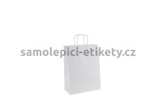 Papírová taška 24x11x33 cm s kroucenými papírovými držadly, bílá