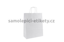 Papírová taška 32x14x42 cm s kroucenými papírovými držadly, bílá