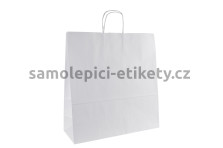 Papírová taška 45x17x48 cm s kroucenými papírovými držadly, bílá