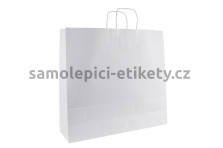 Papírová taška 54x15x49 cm s kroucenými papírovými držadly, bílá
