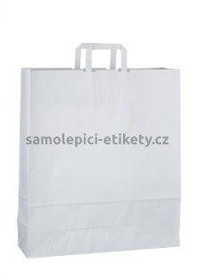 Papírová taška 45x17x48 cm s plochými papírovými držadly, bílá