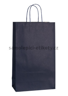 Papírová taška 25x11x41 cm s kroucenými papírovými držadly, modrá