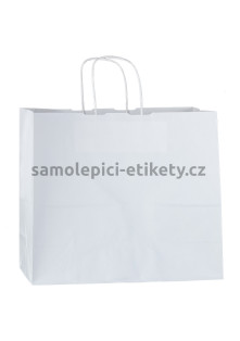 Papírová taška 32x13x28 cm s kroucenými papírovými držadly, bílá