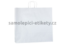 Papírová taška 54x14x50 cm s kroucenými papírovými držadly, bílá
