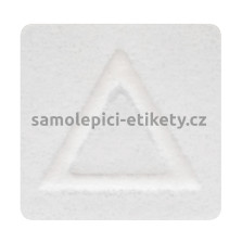 Etikety na kotouči 15x15 mm slepecké, plastický trojúhelník 9x9x9 mm