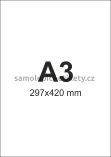 Etikety PRINT 297x420 mm (100xA3) - bílá lesklá polyesterová folie