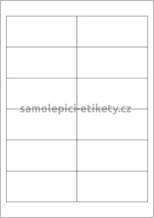 Etikety PRINT 97x42,4 mm (100xA4) - zrcadlově lesklá stříbrná polyesterová folie