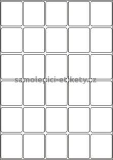 Etikety PRINT 40x46 mm (100xA4) - bílá lesklá polyesterová folie