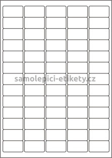 Etikety PRINT 38x21,2 mm (100xA4), oblé rohy - bílá matná polyetylenová folie 105 g/m2