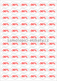 Etikety PRINT 31,7x24,1 mm bílé (balení 100xA4), tvar oktagon, červený potisk -30%