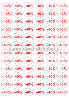 Etikety PRINT 31,7x24,1 mm bílé (balení 100xA4), tvar oktagon, červený potisk -40%